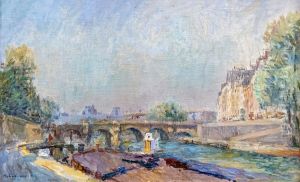 The Pont Neuf and the SeineFrancais:Le Pont Neuf et la SeineItaliano:Il Pont Neuf e la Senna by Albert Lebourg