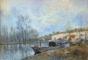 The Banks of the Loing towards MoretFrancais:Les bords du Loing vers MoretItaliano:I bordi del Loing verso Moret by Alfred Sisley