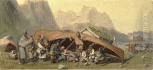 Samer ved tjeldet bat by Hans Johan Frederik Berg
