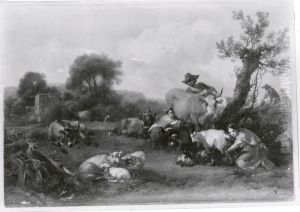 Landscape with Two Milkmaids by Nicolaes Pieterszoon Berchem