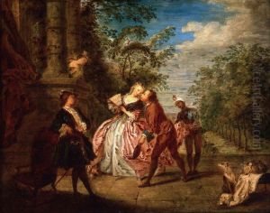 Le Baiser rendu. D'apres un conte de Jean de la Fontaine by Jean-Baptiste Pater