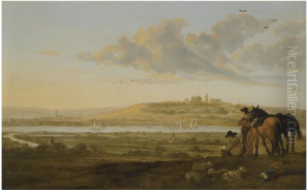 An artist sketching, near Elten - view 1