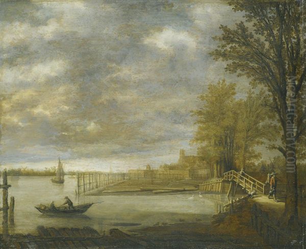 View of Dordrecht from the south, on the foreground the lumber yards - view 1