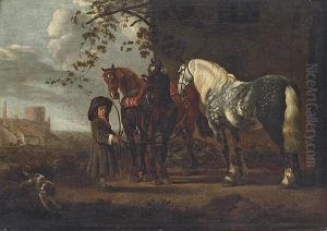 Boy Holding Three Horses Boy Holding Three Horses