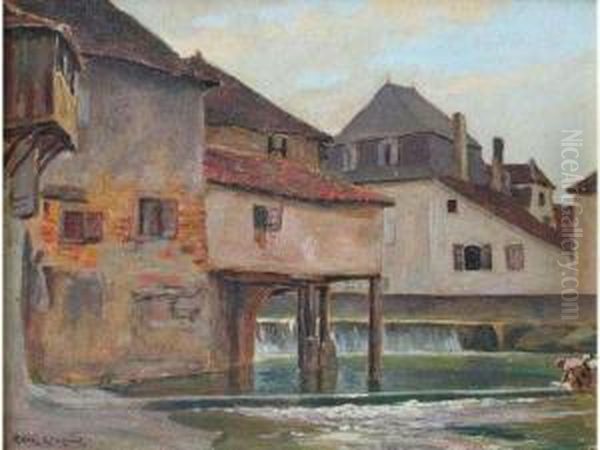 Salies De Bearn : Lavandieres Sur Le Saleys - view 1