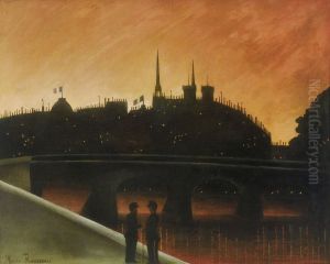 View of Ile de Cite Paris by Henri Julien Rousseau