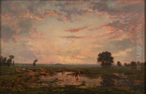 Paisaje con ganado en la cienaga by Theodore Rousseau