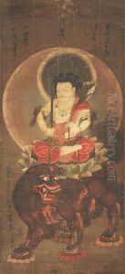 Five-Syllable Manjusri, Colour on Silk