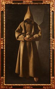 San Francesco d'Assisi medita sulla morte by Francisco De Zurbaran