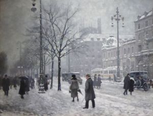 Vesterbrogade, vinter by Paul Gustav Fischer
