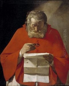 San Jeronimo leyendo una carta by Georges de La Tour