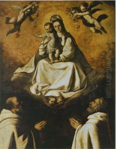 Virgin of Mercy with Two Mercedarians by Francisco De Zurbaran
