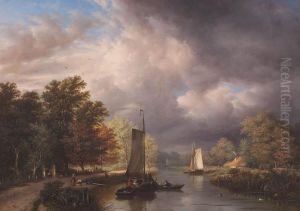 River View with Thunderclouds by George Gillis Haanen