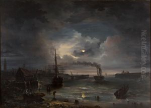 Harbour at Night by unknown