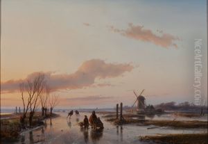 Canal congelatEnglish:Frozen WaterwayFrancais:Canal geleFrysk:Beferzen feartNederlands:Bevroren vaart by Andreas Schelfhout