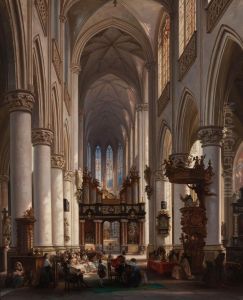 Interior of the 'Sint-Jacobskerk' (St James' Church)in Antwerp by Jules Victor Genisson