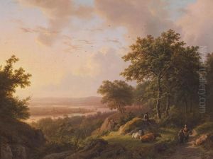 Rhine Landscape in the Evening by Barend Cornelis Koekkoek