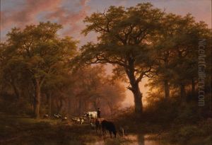 Summer Landscape with Cattle and Drover by Eugene Verboeckhoven