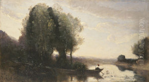 Bord de la Seine by Jean-Baptiste Camille Corot