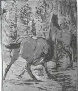 Horses in the alluvial