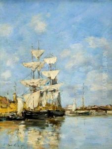 Deauville, the Dock by Eugene Louis Boudin