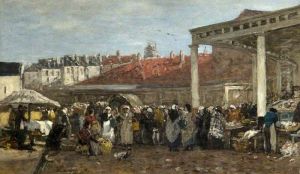 The Old Fish Market, Brussels by Eugene Louis Boudin