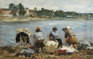 Washerwomen on the Banks of the River Touques Washerwomen on the Banks of the River Touques