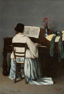 Woman at a Spinet by Francois Bonvin