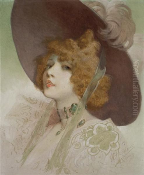 Portrait De Femme Au Collier D'emeraudes - view 1