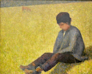 Boy Sitting in a Meadow Boy Sitting in a Meadow