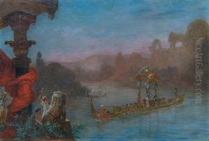 Ceremonie Sur Le Gange by Alfred Choubrac