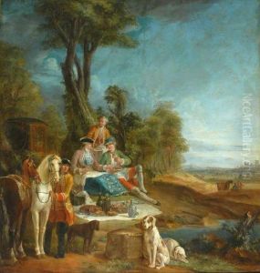 A Hunting Luncheon by Charles-Andre van Loo