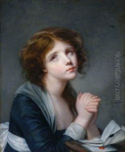 A Girl in Prayer by Jeanne-Philiberte Ledoux