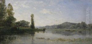 Landscape with a River by Charles-Francois Daubigny