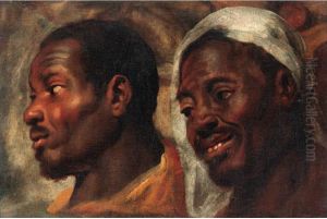 Two portrait studies of African men by Jacob Jordaens