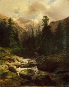 Souvenir of Rosenlaui, Switzerland by Alexandre Calame