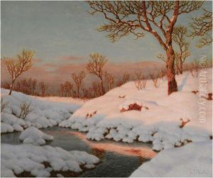 Winter Sunset by Ivan Fedorovich Choultse