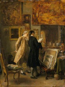 An Artist Showing his Work by Jean-Louis-Ernest Meissonier