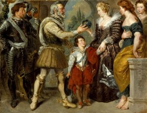 Henri IV Conferring the Regency upon Marie de' Medici (after Rubens) by Eugene Delacroix