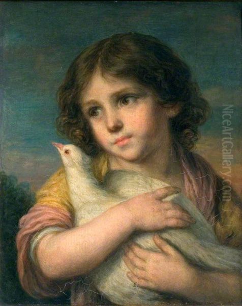 A Girl with a Dove - view 1