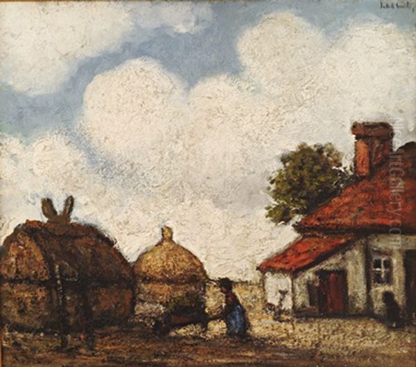 Vrouw met kruiwagen - view 1