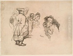 Staande figuren naar Rembrandt by Jakob Smits