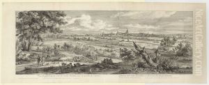 View of Kortrijk from the old castle with the army by Adam Frans van der Meulen