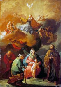 The Holy Family with Saint Joachim and Saint Anne Before the Eternal Glory The Holy Family with Saint Joachim and Saint Anne Before the Eternal Glory