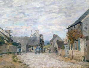 La Petite Place - La Rue du Village by Alfred Sisley