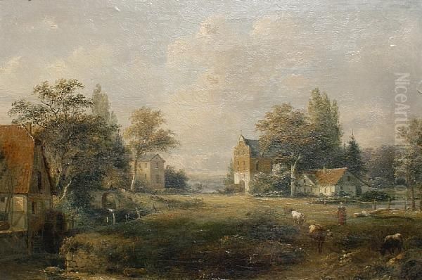 A Watermill In A Summer Landscape - view 1