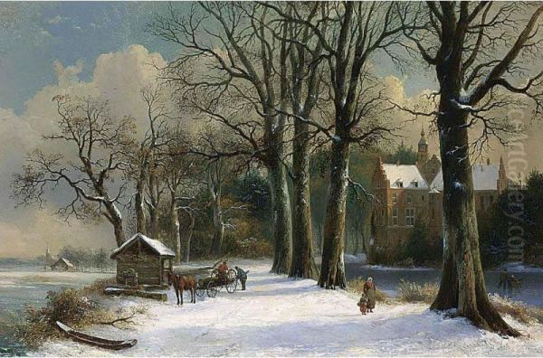 Figures In A Winter Landscape - view 1