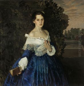 <<Dama v golubom. Portret hudoznicy E.M.Martynovoj>> by Konstantin Somov