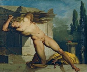 Adrastos draeber sig selv ved Atys' grav by Nicolai Abildgaard