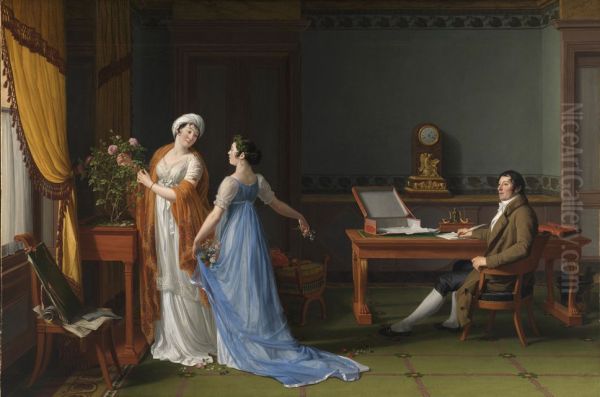 The earl of La Forest with his wife and daughter - view 1